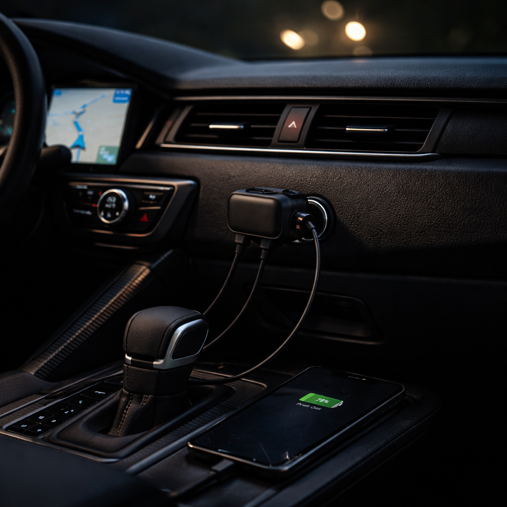 Aaviro Orbit™ Car Charging Hub | Retractable 4-Device Power