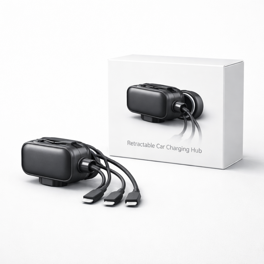 Aaviro Orbit™ Car Charging Hub | Retractable 4-Device Power